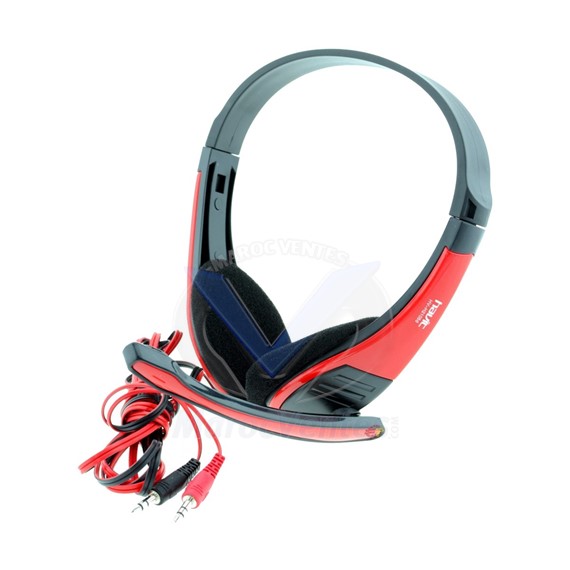 Casque avec Micro Noir / Rouge HV-H2105D