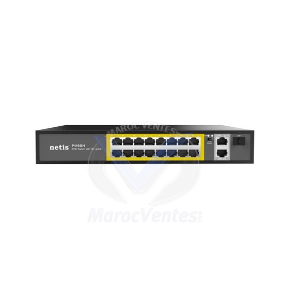 SWITCH POE 16 PORTS 10/100MB 802.3AT/AF P116GH 2*GIGABIT UPLINK 1*SFP P116GH