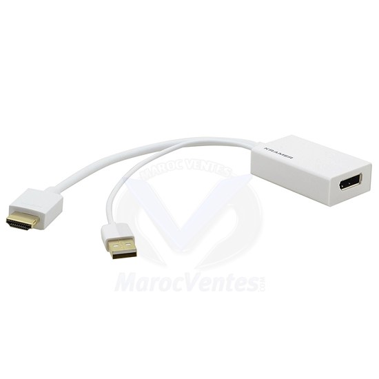 CÂBLE ADAPTATEUR HDMI (M) VERS DISPLAYPORT (F) 4K 2.0 ALIMENTATION USB ADC-HM/DPF