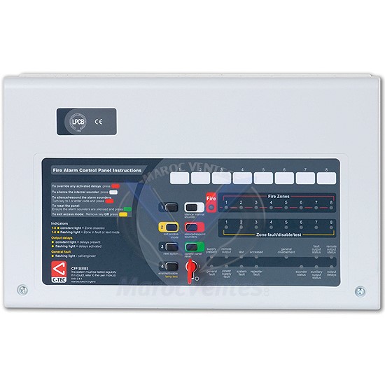 Centrale de Détection Incendie 2 Zones, EN 54 CFP702-4 C-TEC