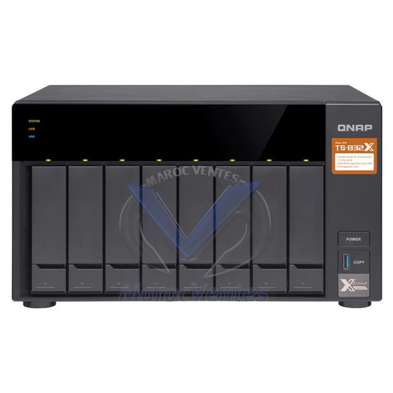 Serveur NAS 8 baies avec 2 Go de RAM et processeur Quad-Core Cortex A-57 1.7GHz (sans disque dur) TS-832X-2G